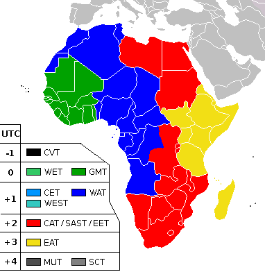 アフリカのタイムゾーン